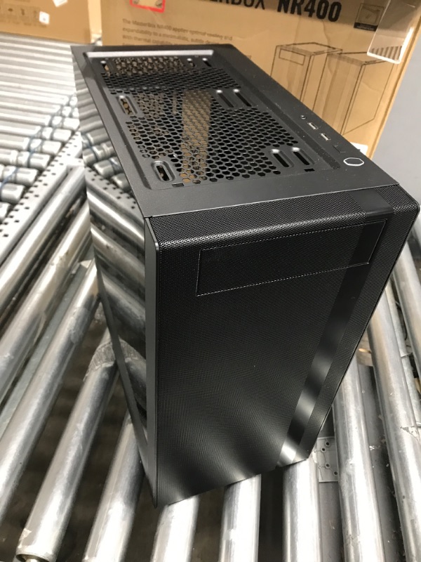 Photo 2 of Cooler Master MasterBox NR400 Micro-ATX Tower with Front Mesh Ventilation, Minimal Design, Tempered Glass Side Panel and Single Headset Jack NR400 Micro-ATX Tower Case