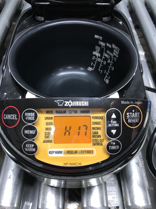 Photo 3 of *** USED ***Zojirushi NP-NWC10XB Pressure Induction Heating Rice Cooker & Warmer, 5.5 Cup, Stainless Black, Made in Japan