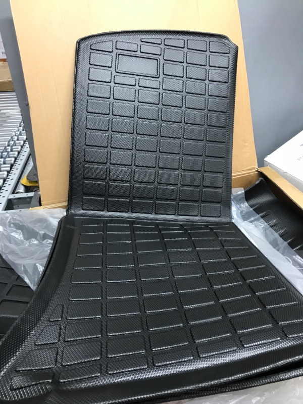 Photo 2 of 6PCS Full Sets Tesla Model Y Floor mats 2022 2023 2021, All Weather 1st&2nd Seater Floor Mat and Front & Rear Trunk Mat, Waterproof Anti-Slip Heavy Duty Cargo Liner Mat, Car Accessories