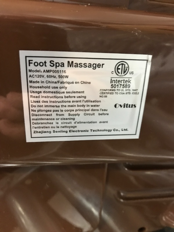 Photo 4 of ****TESTED*** POWERS ON** Foot Spa Bath Massager with Heat,16 Pedicure Spa Motorized Shiatsu Roller Massage Feet, Frequency Conversion, O2 Bubbles, Adjustable Time & Temperature,LED Display Brown