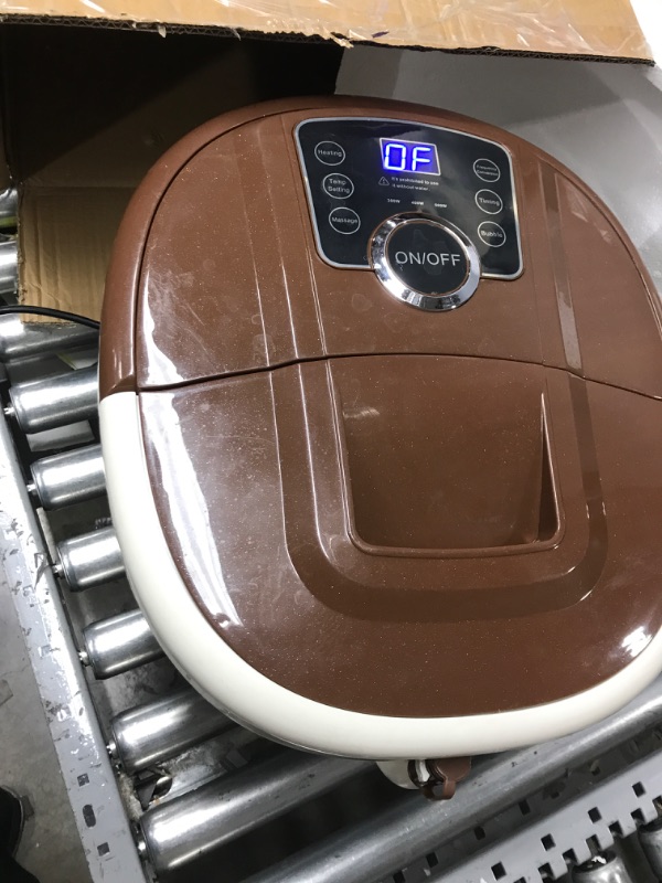 Photo 2 of ****TESTED*** POWERS ON** Foot Spa Bath Massager with Heat,16 Pedicure Spa Motorized Shiatsu Roller Massage Feet, Frequency Conversion, O2 Bubbles, Adjustable Time & Temperature,LED Display Brown