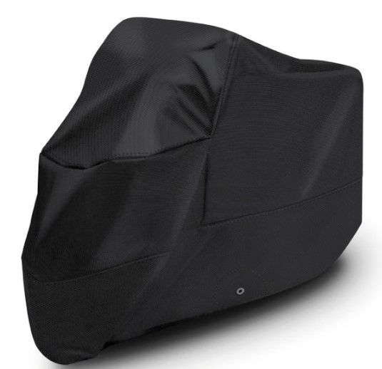 Photo 1 of Budge MC095001004 Soft Stretch Motorcycle Cover Indoor Fits Motorcycles up to 114" Long (Nylon and Polyester, Black) 