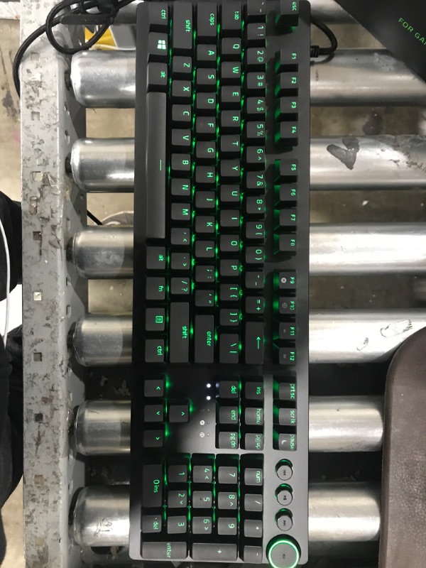 Photo 2 of Razer Huntsman V2 Optical Gaming Keyboard: Fastest Linear Optical Switches Gen-2 w/Sound Dampeners & 8000Hz Polling Rate - Doubleshot PBT Keycaps - Dedicated Media Keys & Dial - Ergonomic Wrist Rest Classic Black Keyboard Huntsman V2 Linear Optical Switch