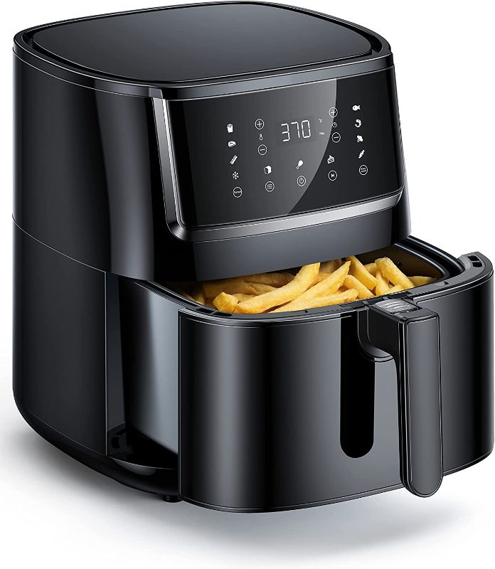 Photo 1 of Air Fryer, 6 QT Camping Air Fryers Portable with 50 Recipes, One Touch Setting with 11 Cooking Functions and Voice Reminder, Dishwasher Safe