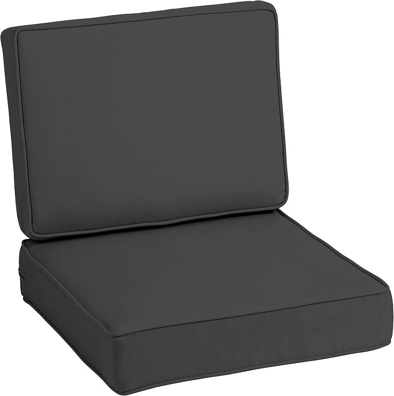 Photo 1 of Arden Selections ProFoam Performance Outdoor Deep Seating Cushion Set 24 x 24, Slate Grey
