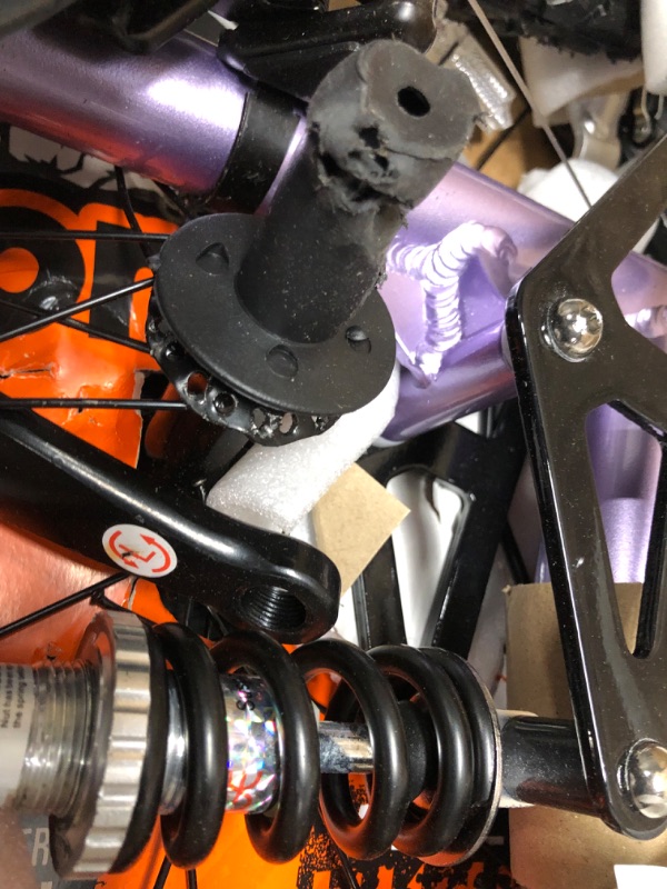 Photo 10 of **major damage to rims and frame**(*(
Mongoose Maxim Girls Mountain Bike, 24-Inch Wheels, Aluminum Frame, 21-Speed Drivetrain, Lavender