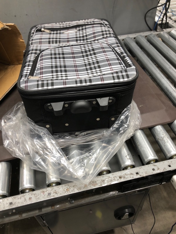 Photo 5 of *USED*Rockland Fashion Softside Upright Luggage Set, Black Plaid, 2-Piece (14/19) 2-Piece Set (14/19) Black Plaid Standard Packaging