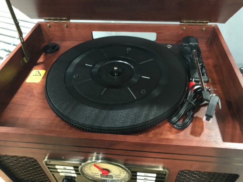 Photo 3 of (PARTS ONLY)Victrola 8-in-1 Bluetooth Record Player & Multimedia Center, Built-in Stereo Speakers - Turntable, Wireless Music Streaming, Real Wood | Mahogany
