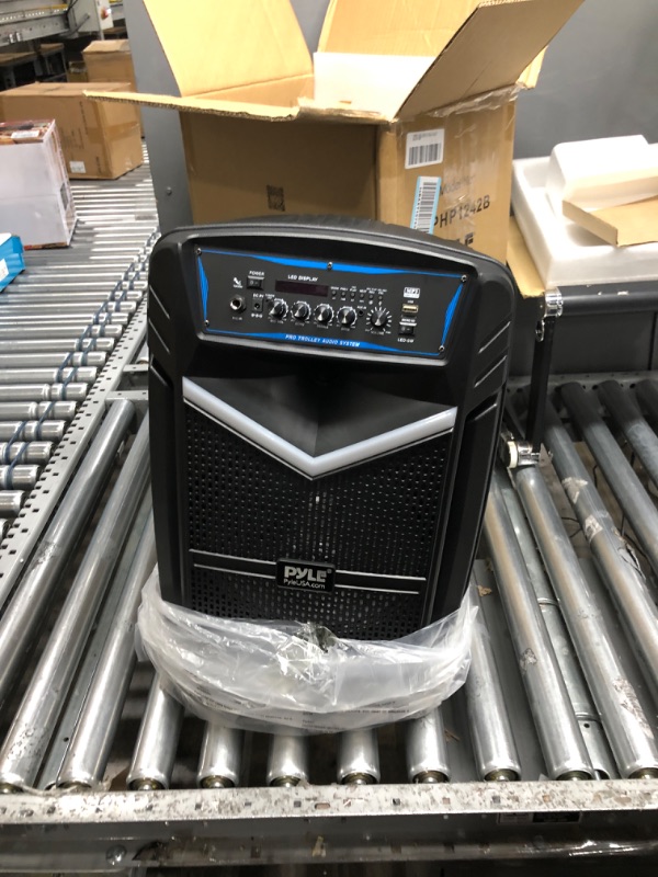 Photo 2 of Portable Bluetooth PA Speaker System - 800W Rechargeable Outdoor Bluetooth Speaker Portable PA System, Pyle PPHP1242B & Pro Includes 15ft XLR Cable to 1/4''Audio Connection, Connector, Black (PDMIC58) 12 in Speaker System + 15ft XLR Cable