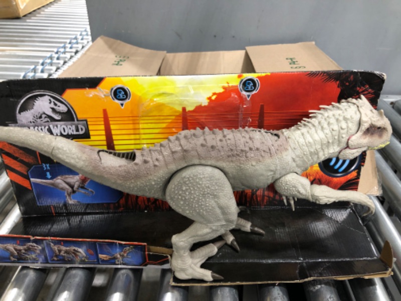 Photo 2 of ??Jurassic World Destroy ‘N Devour Indominus Rex with Chomping Mouth ? & Roarin’ Tyrannosaurus Rex Large Action Figure with Primal Attack Feature, Sound, Realistic Shaking, Movable Joints Convenient Rex + Action Figure
