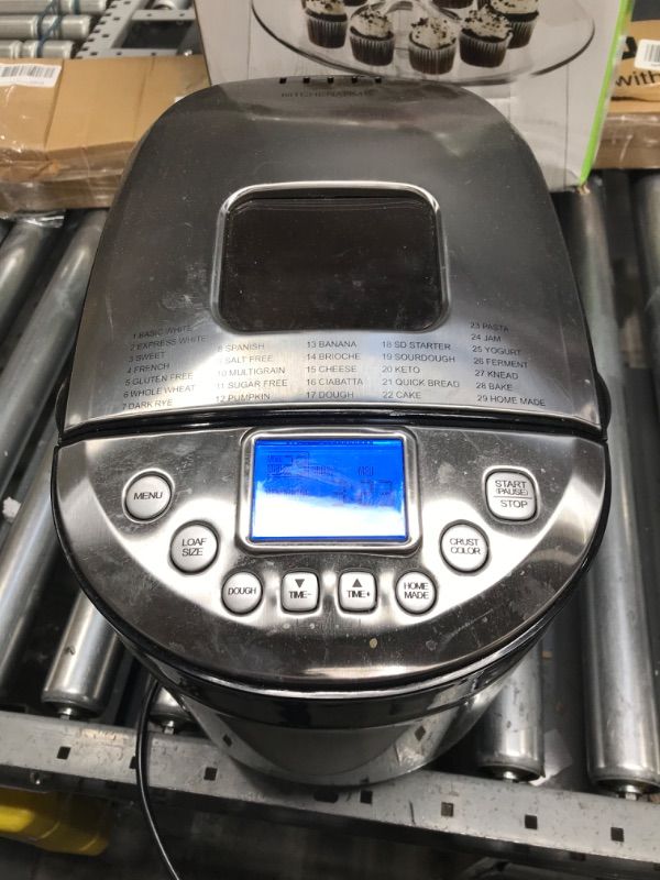 Photo 1 of *MAJOR DAMAGE* KITCHENARM 29-in-1 SMART Bread Machine with Gluten Free Setting 2LB 1.5LB 1LB Bread Maker Machine with Homemade Cycle - Stainless Steel Breadmaker with Recipes Whole Wheat Bread Making Machine 29 Programs - 3 Loaf Sizes - 3 Crust Colors Sta