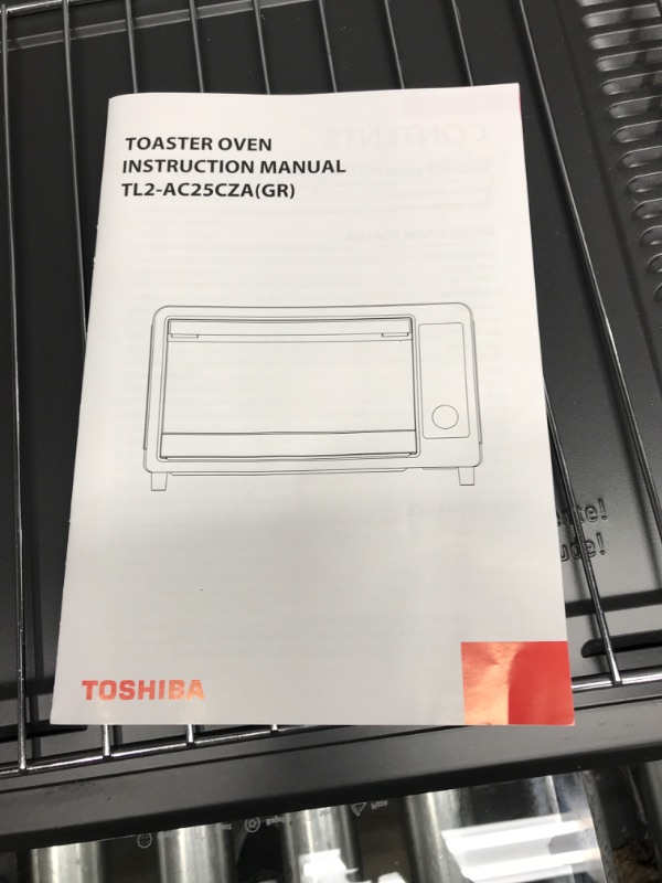 Photo 4 of (tested)Toshiba TL2-AC25CZA(GR) Air Fryer Toaster Oven, 6-in-1 Digital Convection Oven for 9 Cooking Presets, 6-Slice Bread/12-Inch Pizza, 1750W, Charcoal Grey
