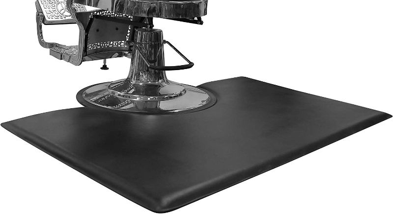 Photo 1 of 1 Inch Thick Barber Cutting Chair Salon Floor Mats for Beauty Hair Stylist Station Anti Fatigue (Black, 5 Ft × 3 Ft Rectangle)