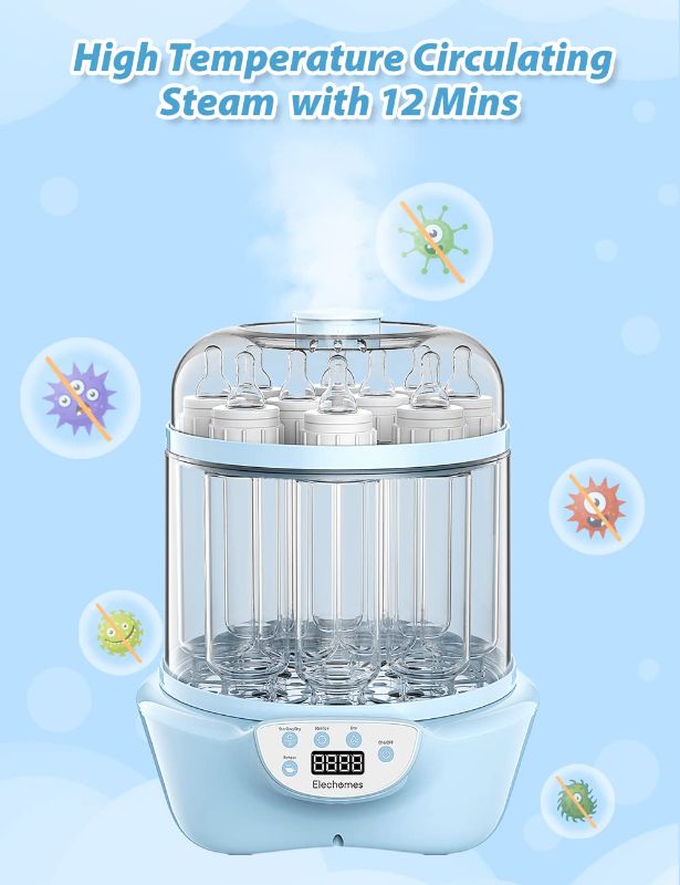 Photo 1 of Baby Bottle Warmer and Dryer, Elechomes Electric Steam Warmer, Up to 10 Bottles, Super Large Capacity 600W Fast Bottle Warmer with LED Display, Auto Shut Off, BPA-Free
