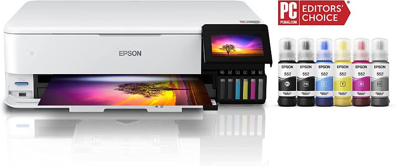 Photo 1 of Epson EcoTank Photo ET-8550 Wireless Wide-Format All-in-One Supertank Printer with Scanner, Copier, Ethernet and 4.3-inch Color Touchscreen
