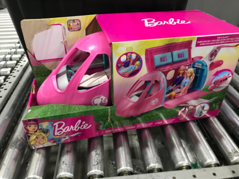 Photo 1 of Barbie Dreamplane Airplane Toys Playset with 15+ Accessories Including Puppy, Snack Cart, Reclining Seats and More Standard