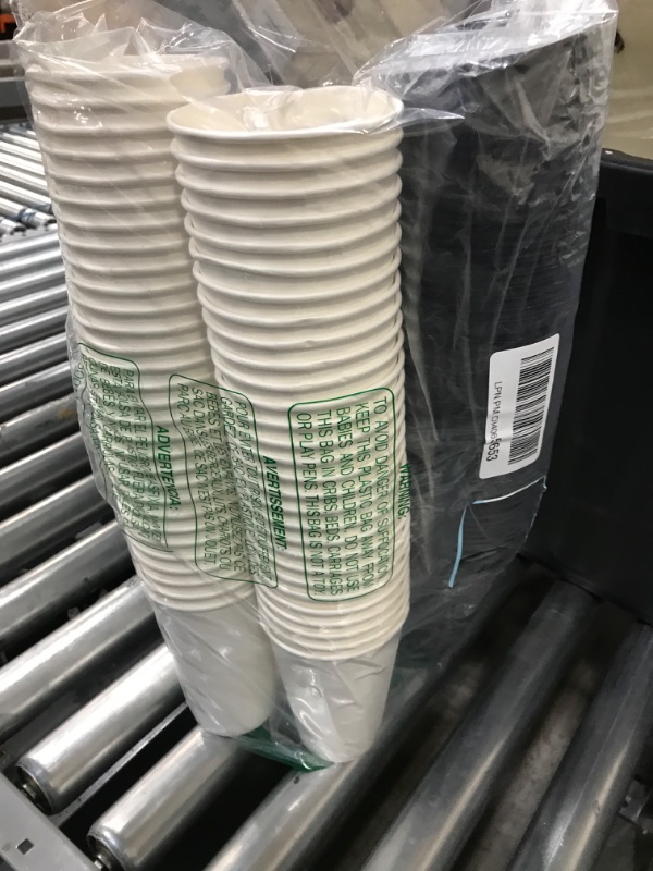 Photo 2 of **READ NOTES** RACETOP Disposable Coffee Cups with Lids 12 oz 100 pack, 12 oz Coffee Cups with Lids, Togo Coffee Cups with Lids (100 cups and 100 lids)