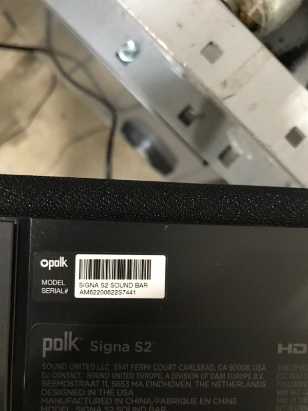 Photo 4 of Polk Audio Signa S2 Ultra-Slim TV Sound Bar | Works with 4K & HD TVs | Wireless Subwoofer | Includes HDMI & Optical Cables | Bluetooth Enabled, Black