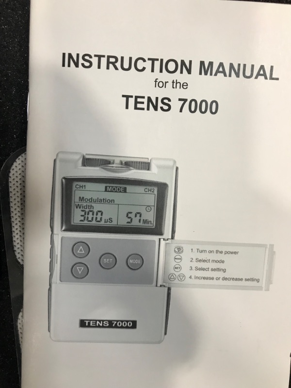 Photo 3 of ***PARTS ONLY*** TENS 7000 Digital TENS Unit With Accessories - TENS Unit Muscle Stimulator For Back Pain, General Pain Relief, Neck Pain, Muscle Pain