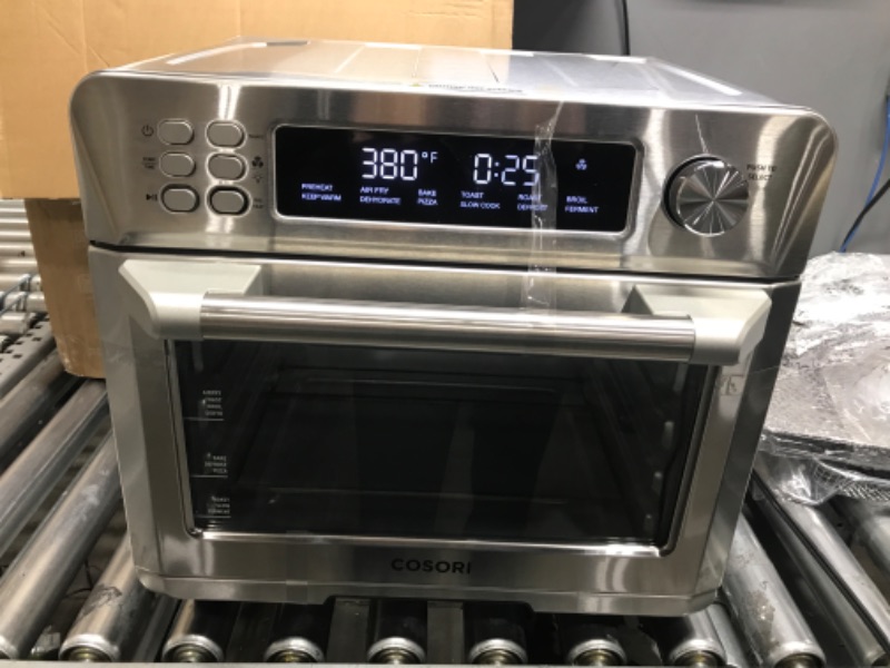 Photo 3 of *Small Dent-See Photos/Tested* COSORI Air Fryer Toaster Oven Combo, 12-in-1 Convection Ovens Countertop, Stainless Steel, Smart, 6-Slice Toast, 12-inch Pizza, with Bake, Roast, Broil, 75 Recipes&Accessories Tray, Basket, 26.4QT 25L+Air fryer stainless ste