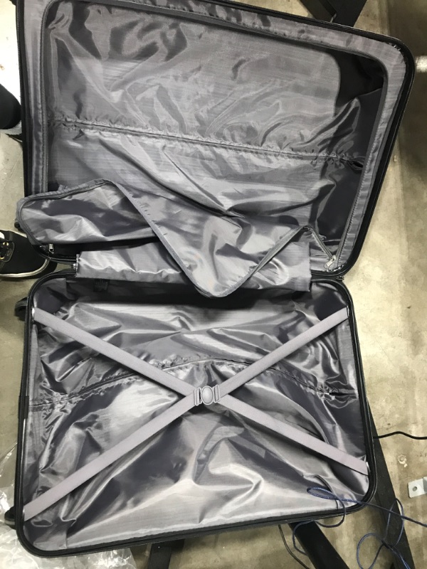 Photo 1 of *Major Damage to One Wheel-See Photos* Kenneth Cole REACTION Out Of Bounds Lightweight Durable Hardshell 4-Wheel Spinner Cabin Size Travel Suitcase, Teal, 28-Inch Checked Teal 28-Inch Checked