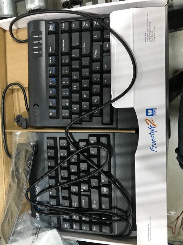 Photo 2 of KINESIS Freestyle2 Ergonomic Keyboard w/ VIP3 Lifters for PC (9" Separation) (KB820PB-US) PC Layout