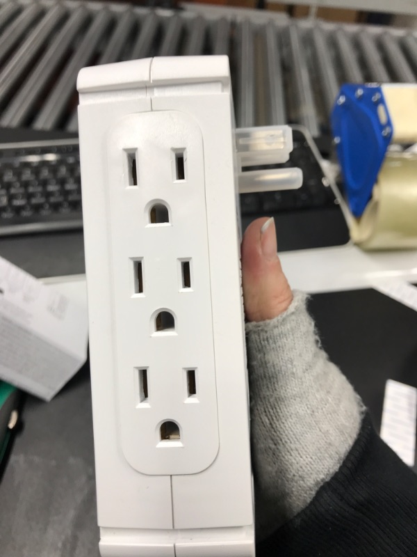 Photo 2 of ***TESTED WORKING*** Multi-Outlet USB and Wall Outlet Surge Protector With Shelf and Light, Brand Unknown