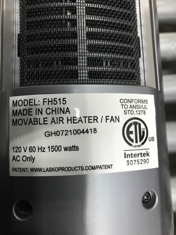 Photo 4 of ***TESTED WORKING*** Lasko Portable Fan & Heater All Season Comfort Control Tower Fan and Space Heater in One with Remote Control, Black, FH515