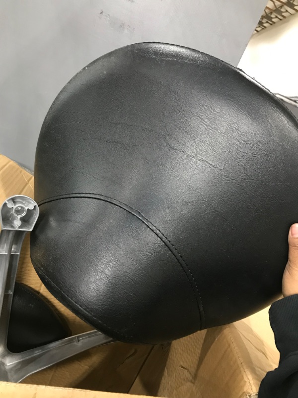 Photo 1 of FRNIAMC Hydraulic Saddle Rolling Adjustable, Heavy-Duty (350 lbs) Stool Chair for Beauty Salon Massage Dental Clinic Office(With Backrest,Black)
