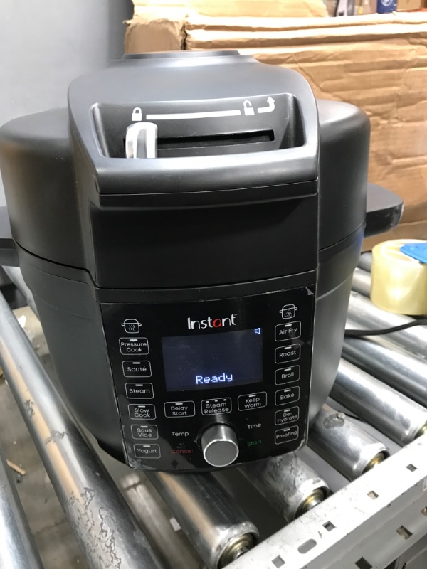 Photo 2 of ** DAMAGES IN PICTURES ** Instant Pot Duo Crisp Ultimate Lid, 13-in-1 Air Fryer and Pressure Cooker Combo, Sauté, Slow Cook, Bake, Steam, Warm, Roast, Dehydrate, Sous Vide, & Proof, App With Over 800 Recipes, 6.5 Quart
