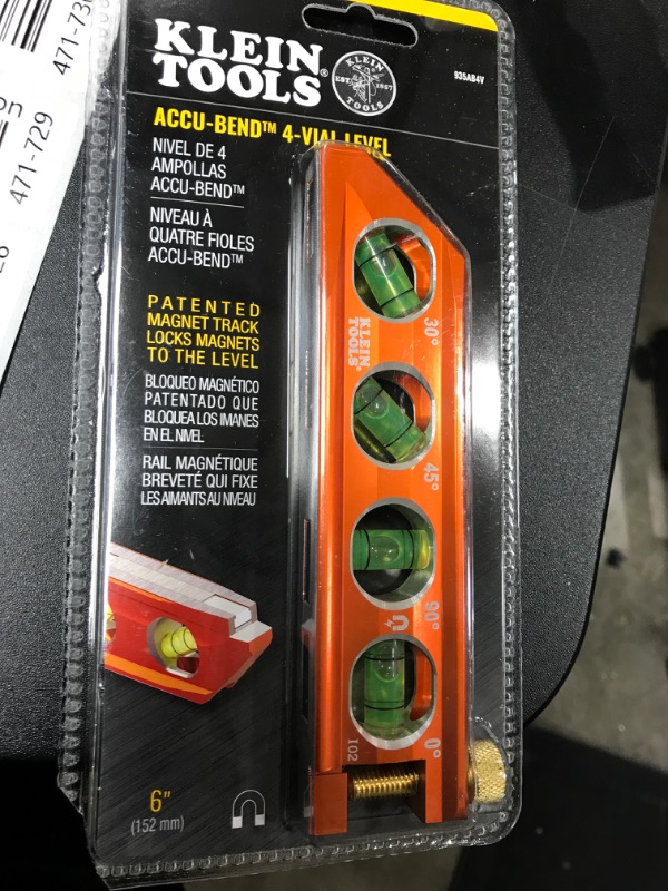 Photo 2 of ** MISSING FOLDING HEX KEYS ** Klein Tools 935AB4V Level, 6.25-Inch Magnetic Torpedo Level is a Conduit Level, High Viz Orange & 70550 Hex Key Set, 11 SAE Sizes, Heavy Duty Folding Allen Wrench Tool Conduit Level + Key Set