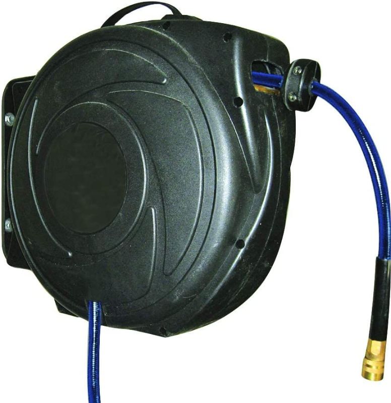 Photo 1 of ** MINOR DAMAGED ** DP Dynamic Power Elite Retractable Air Hose Reel with 3/8-Inch by 50-Feet Air Hose D-HR5-315

