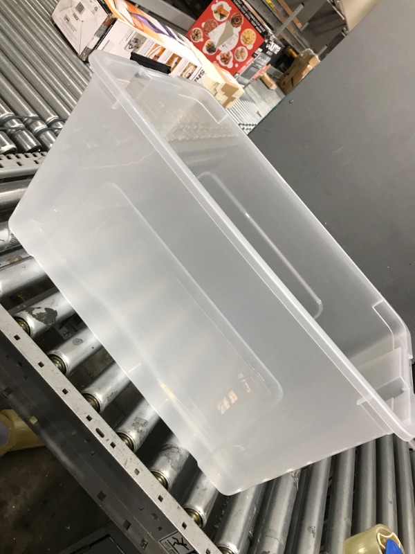 Photo 2 of ** MISSING LID ** IRIS USA 40 Qt. Plastic Storage Bin Tote Organizing Container with Durable Lid and Secure Latching Buckles