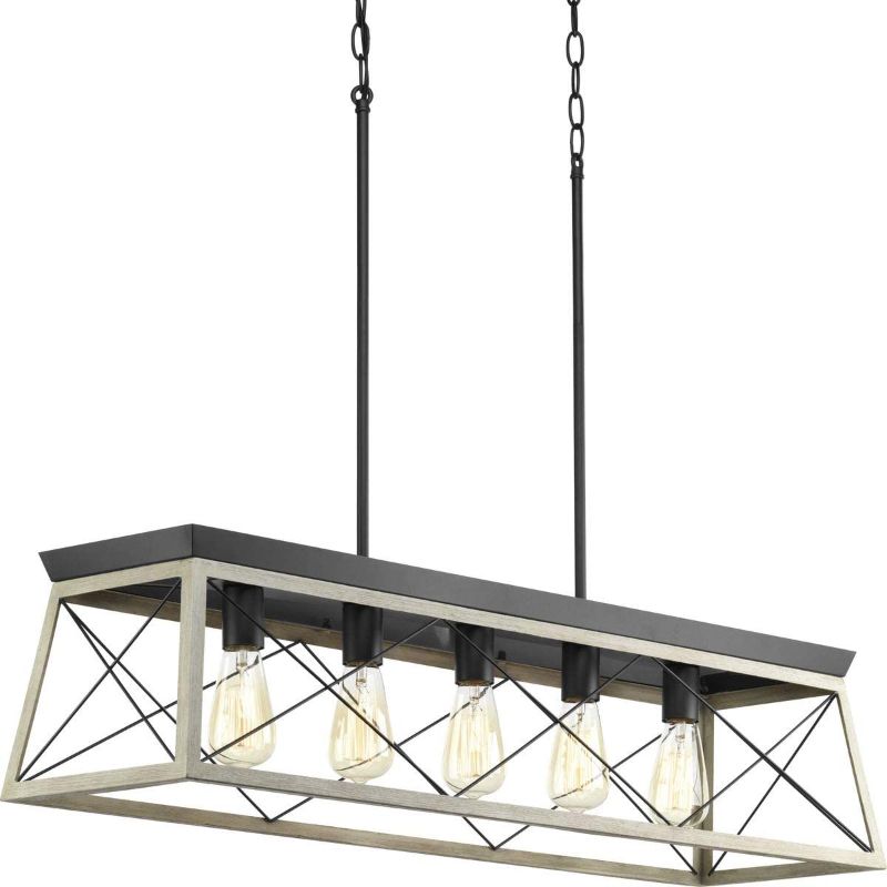Photo 1 of *Bent Frame-See Photos* Briarwood Collection 5-Light Coastal Chandelier Light Graphite

