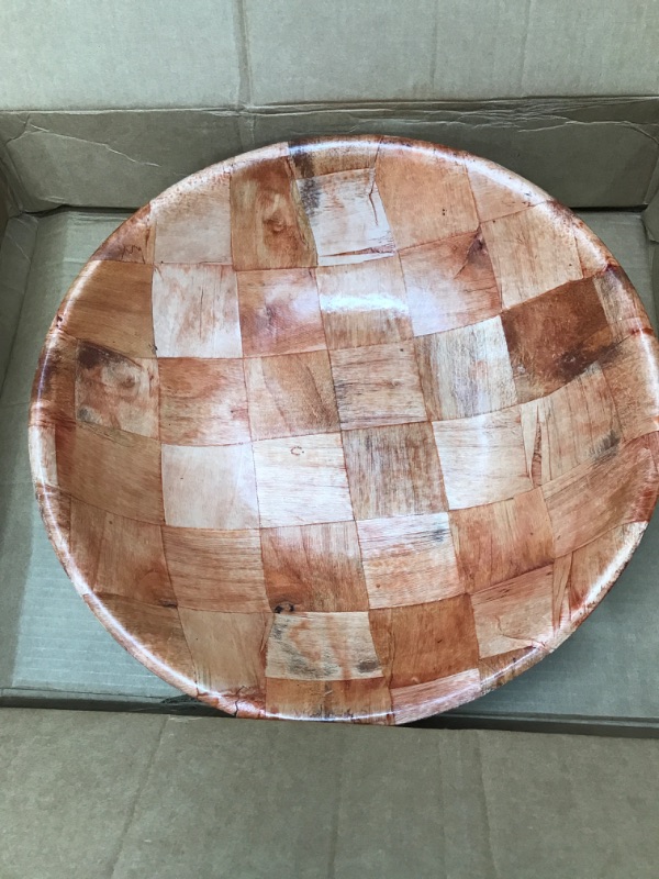 Photo 3 of *Cracked-See Photos* Winco WWB-16 Wooden Woven Salad Bowl, 16-Inch