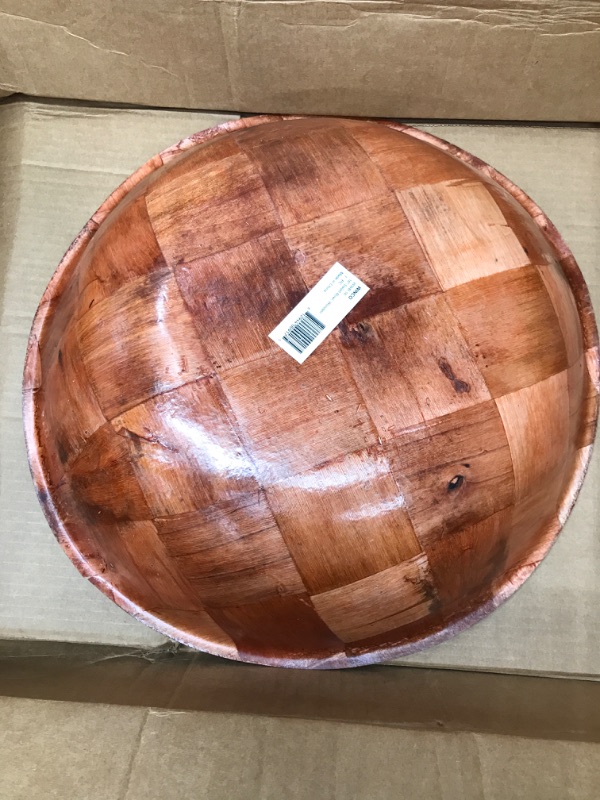 Photo 4 of *Cracked-See Photos* Winco WWB-16 Wooden Woven Salad Bowl, 16-Inch