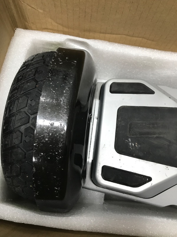 Photo 1 of *Missing Charging Cord/Unable to Test* Gyroor 8.5" Off Road All Terrain Hoverboards, 10mph Speed & Max 12.5 Miles by 700W Motor, F1 Fastest Racing Hoverboard for Adults with Bluetooth Speaker & LED Lights, Hoverboard for Kids Ages 6-12 3-sliver