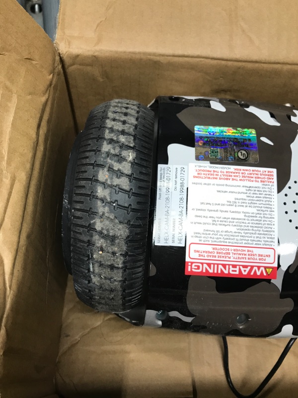Photo 4 of *Tested-Continuous beeping when on* Hover-1 Helix UL Certified Electric Hoverboard with 6.5 In. LED Wheels, LED Sensor Lights, Bluetooth Speaker, Lithium-ion 10 Cell battery, Ideal for Boys and Girls 8+ and Less Than 160 Lbs., Camouflage
