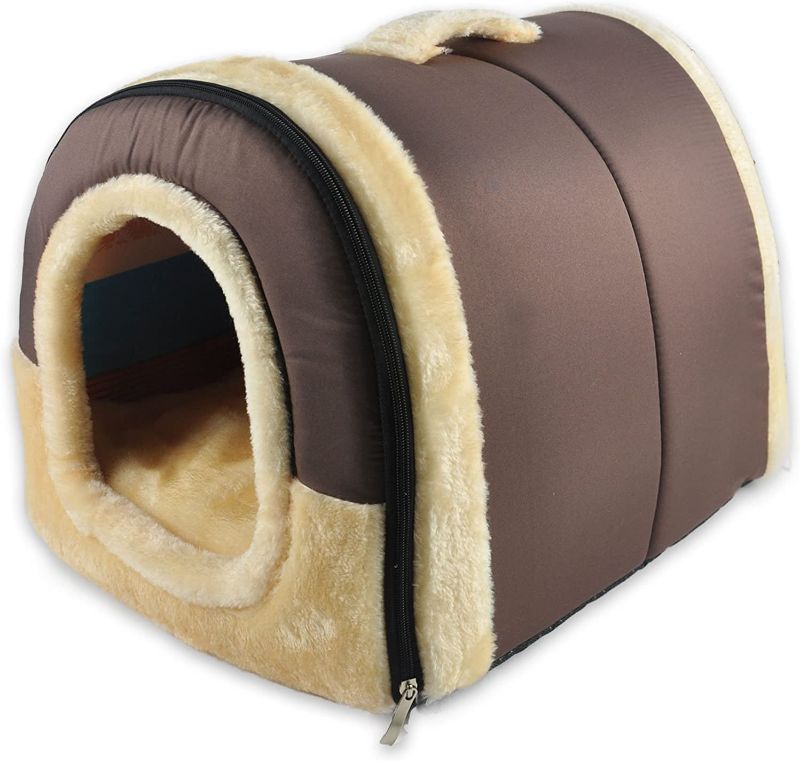 Photo 1 of ANPPEX Igloo Dog House, Portable Cat Igloo Bed with Removable Cushion, 2 in 1 Washable Cozy Dog Igloo Bed Cat Cave, Foldable Non-Slip Warm for Pets Puppy Kitten Rabbit
