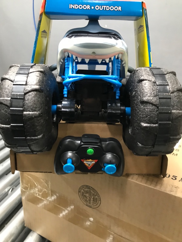 Photo 4 of Monster Jam Official Megalodon Storm All-Terrain Remote Control Monster Truck - 1:15 Scale