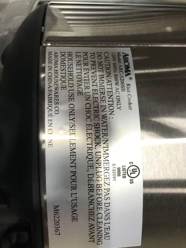Photo 2 of Aroma Housewares 20 Cup Cooked (10 cup uncooked) Digital Rice Cooker, Slow Cooker, Food Steamer, SS Exterior (ARC-150SB),Black
