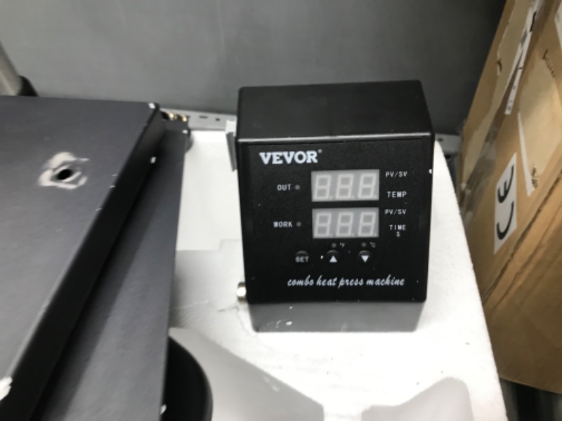 Photo 2 of VEVOR 12X10 Inch Heat Press Dual Digital Heat Press Machine 650W Swing Away Heat Press T-Shirt Sublimation Printer Transfer 360 Degree Rotation for DIY T-Shirts MISSING POWER CORD