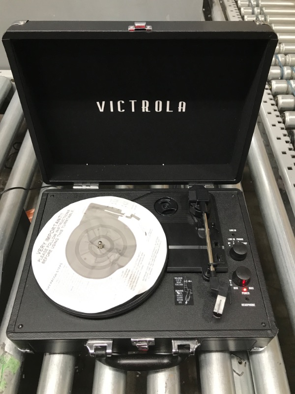 Photo 2 of Victrola Journey+ Bluetooth Suitcase Record Player with Matching Record Stand Black Record Player & Case