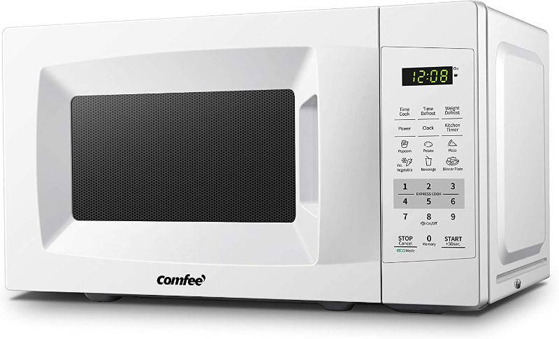 Photo 1 of ***PARTS ONLY*** COMFEE' EM720CPL-PM Countertop Microwave Oven with Sound On/Off, ECO Mode and Easy One-Touch Buttons, 0.7 Cu Ft/700W, Pearl White
