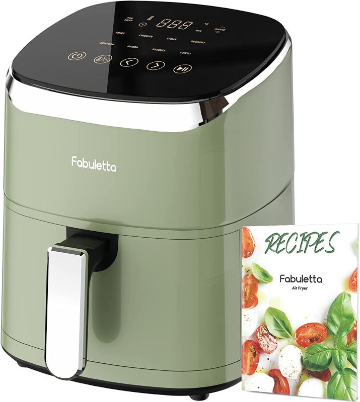 Photo 1 of Air Fryers 4 Qt, Fabuletta 9 Customizable Smart Cooking Programs Compact Air Fryer, Shake Reminder, 450°F Digital Airfryer,Tempered Glass Display, Dishwasher-Safe & Nonstick, Fit for 2-4 People