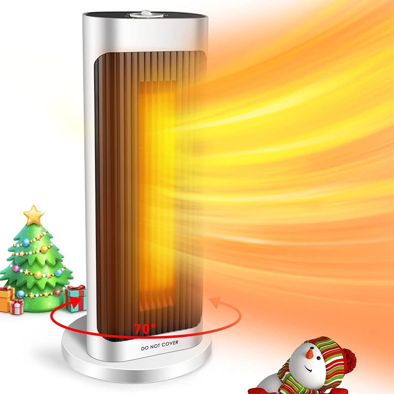 Photo 1 of Portable Electric Space Heater, 1500W/750W Oscillating Ceramic Tower Space Heaters with Thermostat, Safety Electric Heater Fast Heating 500 Square Feet, Heater for Bedroom Office Indoor Use
