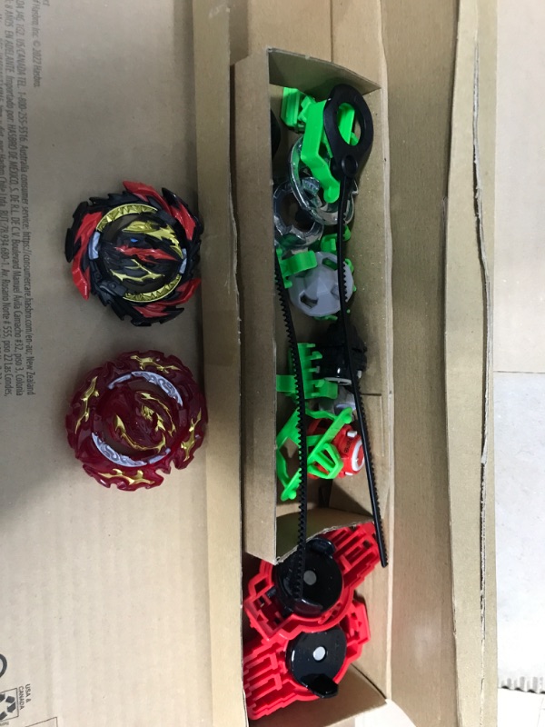 Photo 3 of BEYBLADE Burst QuadDrive Interstellar Drop Battle Set, Set Stadium, 2 Battling Tops and 2 Launchers, Toys for 8 Year Old Boys & Girls & up
