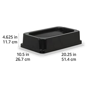 Photo 1 of AmazonCommercial 23 Gallon Double Flip Lid for Slim Trash Can, Black