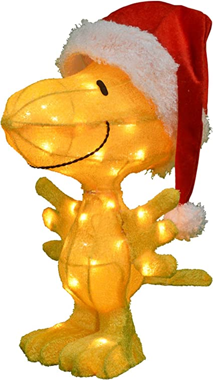 Photo 1 of *NOT exact stock photo, use for reference* 
ProductWorks 18" Peanuts 3D Pre-Lit Woodstock in Santa Hat Christmas Holiday Yard Art Decoration, 35 Lights
