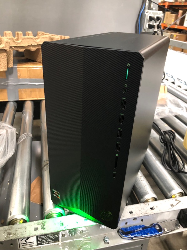 Photo 2 of HP Pavilion Gaming Desktop PC, NVIDIA GeForce RTX 3060, AMD Ryzen 7 5700G Processor, 16GB RAM, 512GB SSD, 1TB HDD, Bluetooth, Wi-Fi, USB Type-C, Display Port, HDMI, Windows 11 Home, ABYS USB 3.0 Hub
